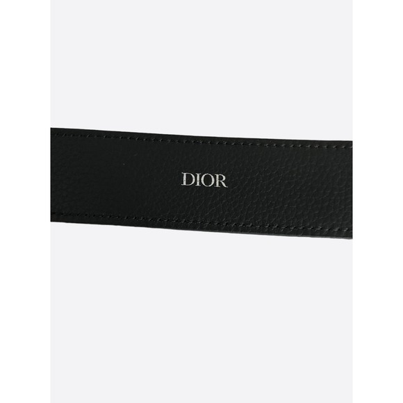 Dior Black Leather Silver Buckle Belt - Picture 4 of 5